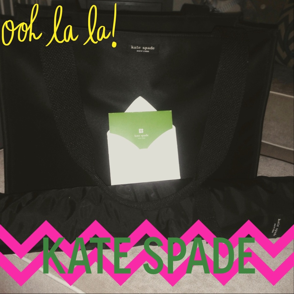 Kate Spade black diaper bag with changing pad